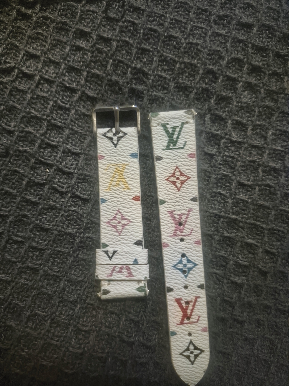LV White Multicolor Monogram Smart Watch Strap